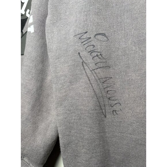 WALT DISNEY WORLD Vintage Crewneck Sweatshirt Autograph Mickey Mouse Grey Small - Picture 4 of 9
